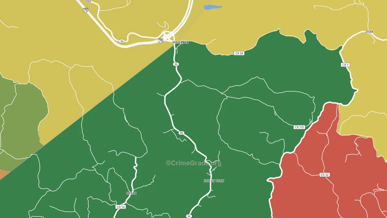 Wallback, WV Map of Drug-Related Crime Rates