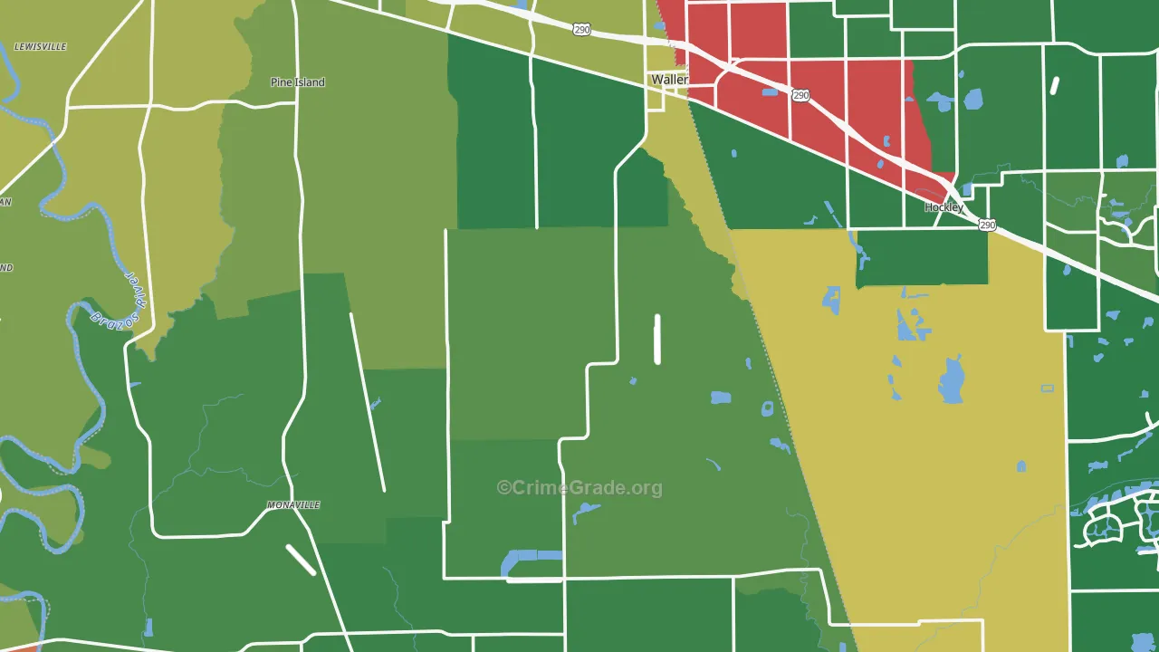 Waller County, TX Map of Drug-Related Crime Rates