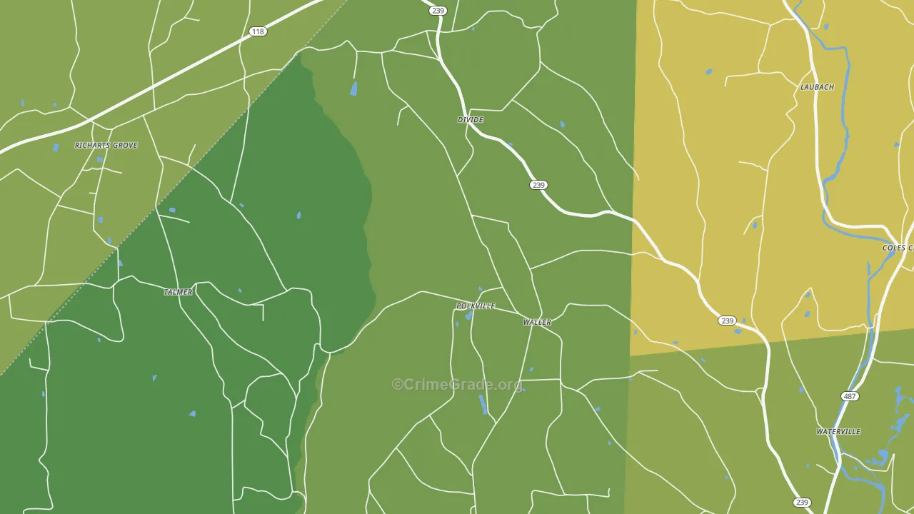 Waller, PA Map of Drug-Related Crime Rates