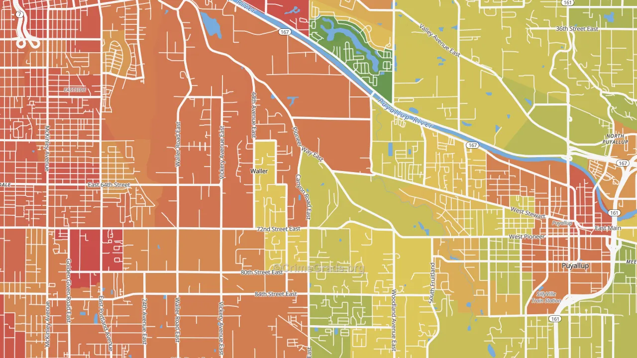 Waller, Tacoma, WA Map of Drug-Related Crime Rates