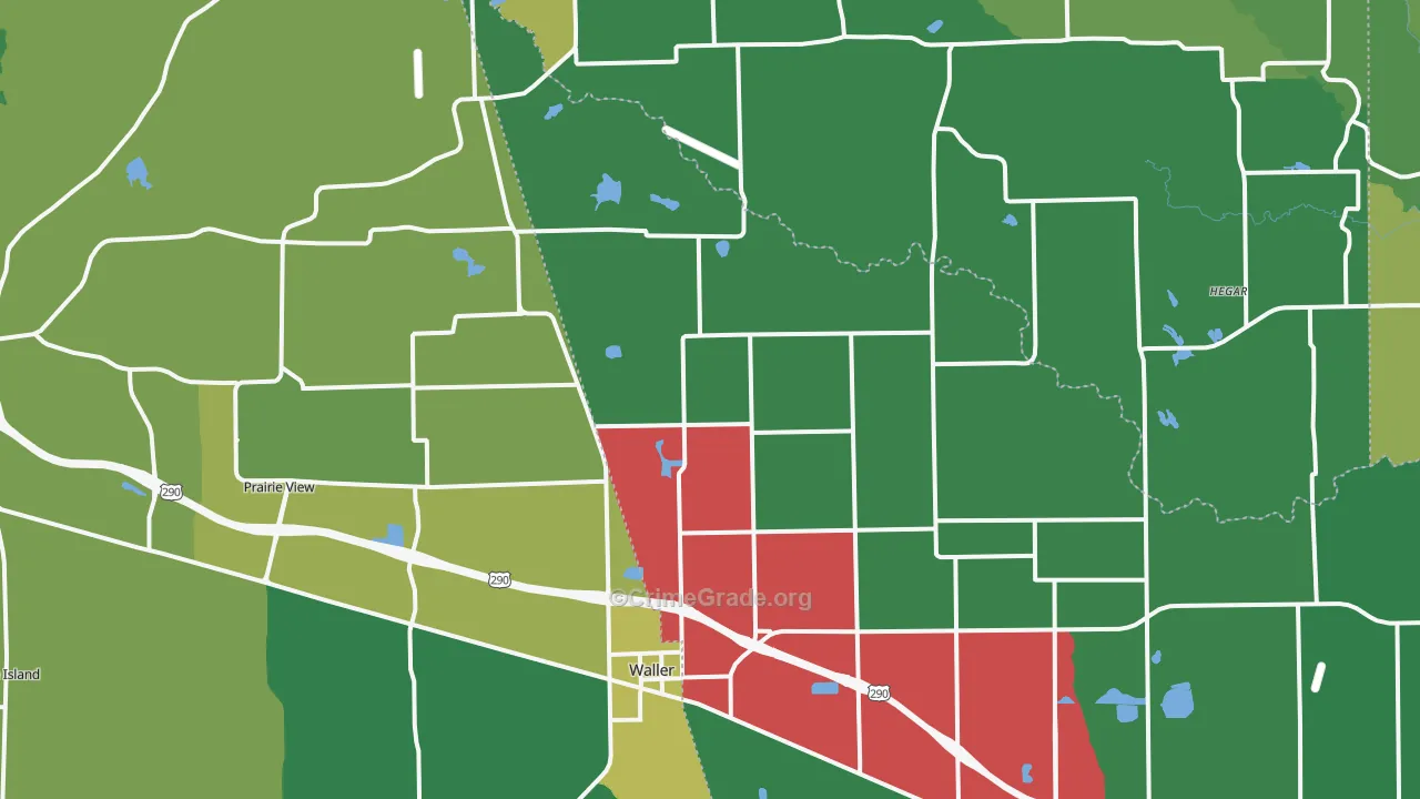 Waller, TX Map of Drug-Related Crime Rates