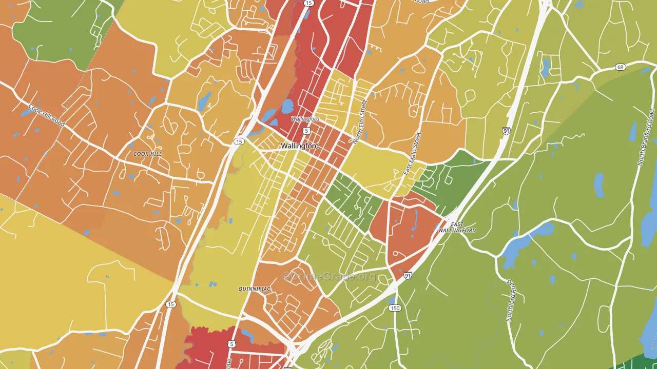Wallingford Center, CT Map of Drug-Related Crime Rates