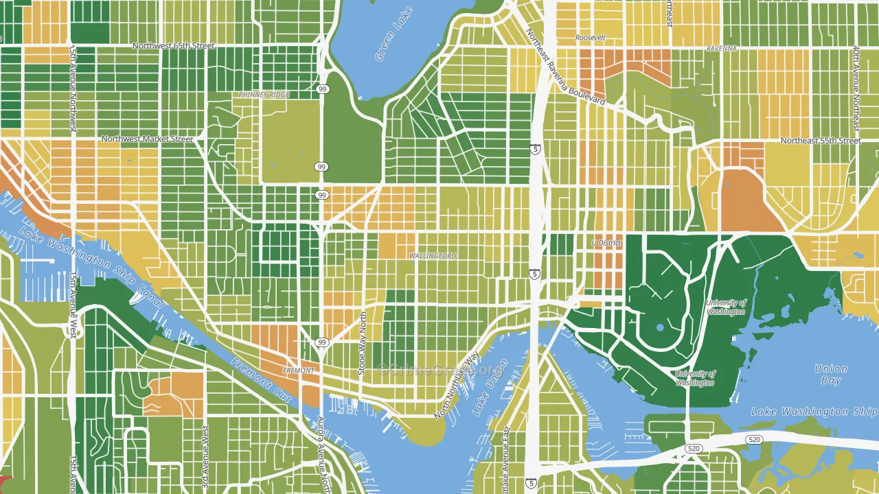 Wallingford, Seattle, WA Map of Drug-Related Crime Rates