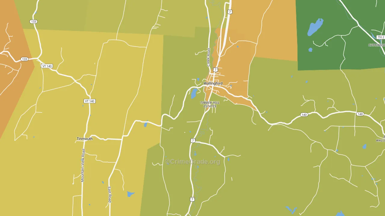 Wallingford, VT Map of Drug-Related Crime Rates