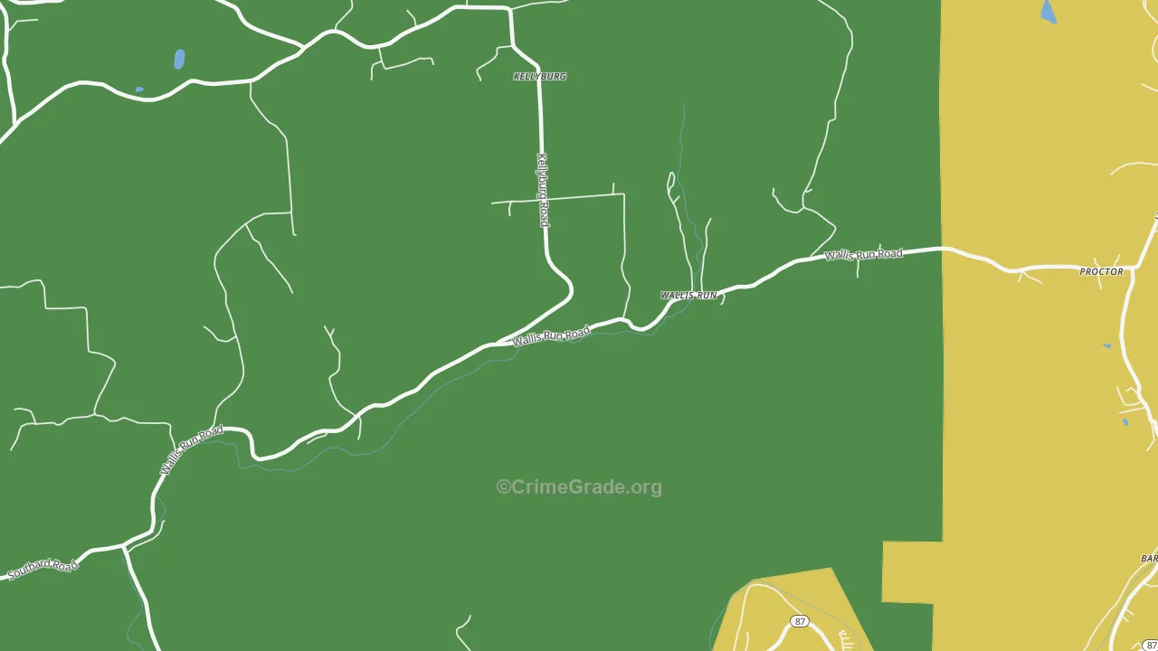 Wallis Run, PA Map of Drug-Related Crime Rates