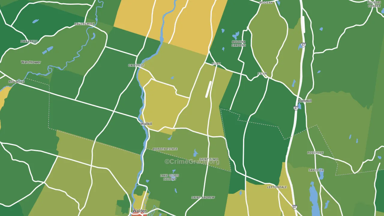 Wallkill, NY Map of Drug-Related Crime Rates