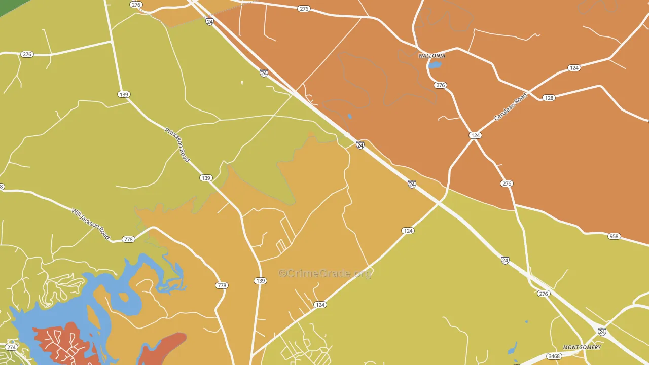 Wallonia, KY Map of Drug-Related Crime Rates