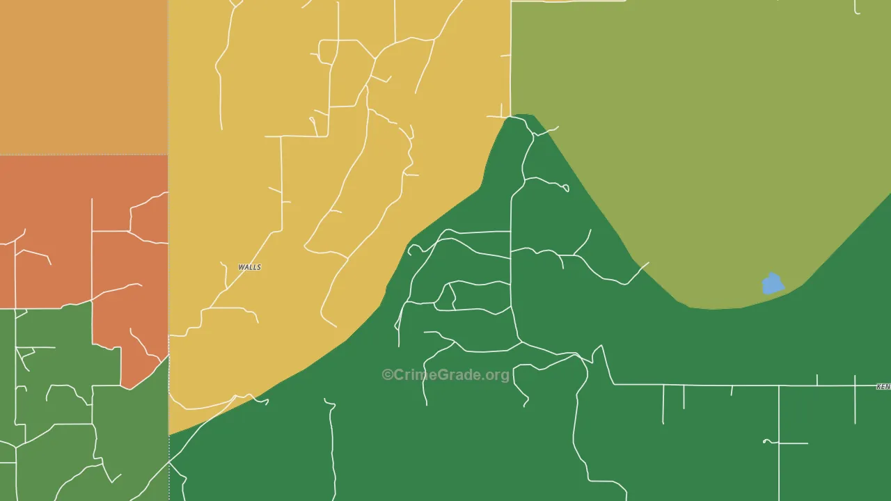 Walls, OK Map of Drug-Related Crime Rates