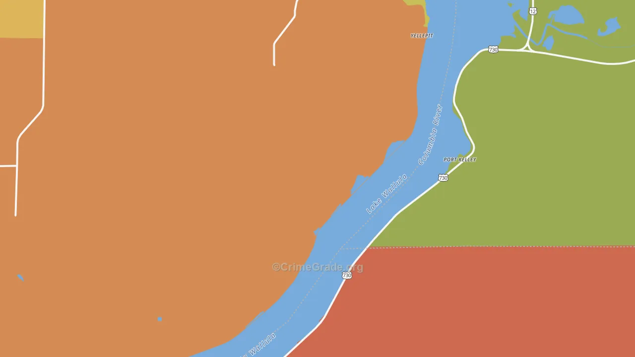 Wallula Junction, WA Map of Drug-Related Crime Rates
