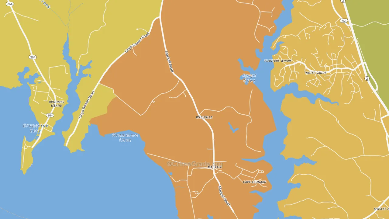 Wallville, MD Map of Drug-Related Crime Rates