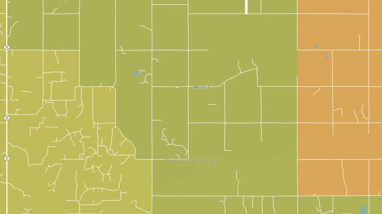 Wallville, OK Map of Drug-Related Crime Rates