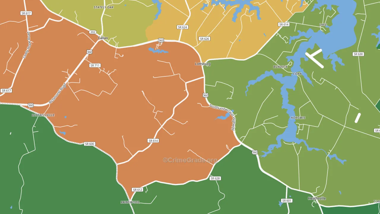 Walmsley, VA Map of Drug-Related Crime Rates