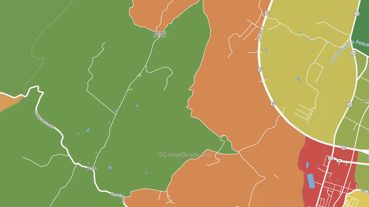 Walnut Bottom, WV Map of Drug-Related Crime Rates