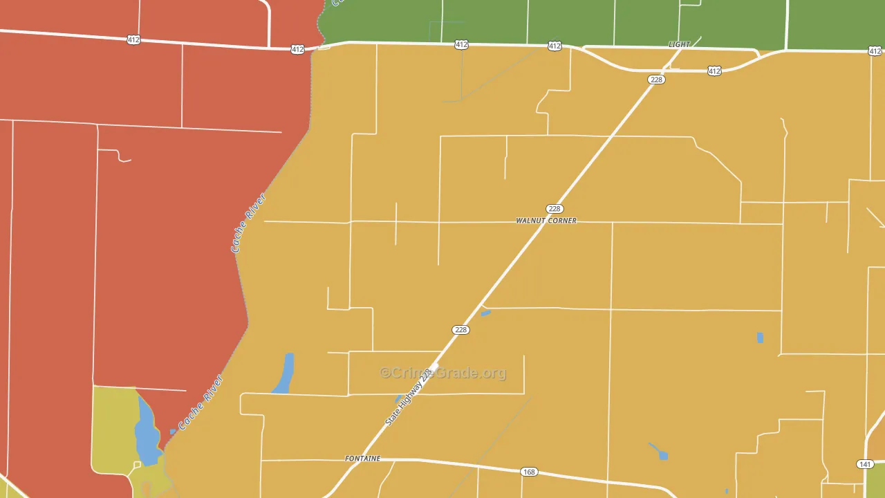 Walnut Corner, AR Map of Drug-Related Crime Rates