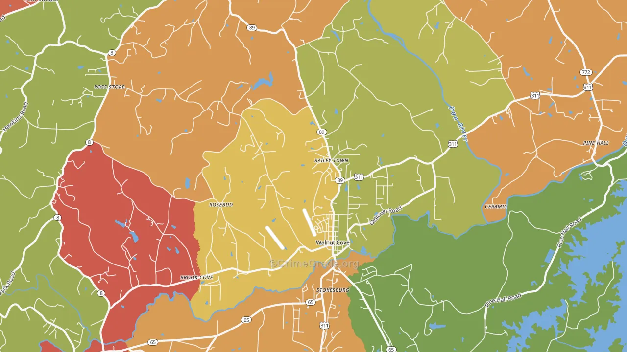 Walnut Cove, NC Map of Drug-Related Crime Rates