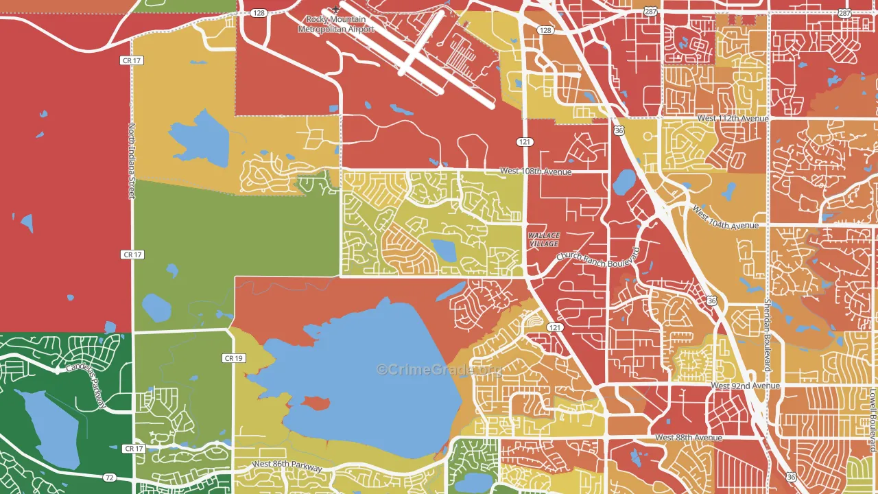 Walnut Grove, Broomfield, CO Map of Drug-Related Crime Rates