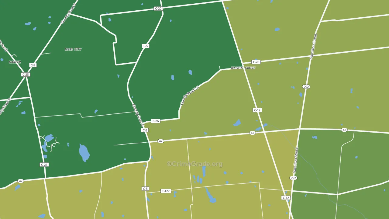 Walnut Grove, OH Map of Drug-Related Crime Rates