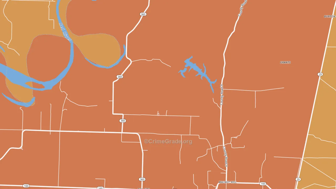 Walnut Hill, AR Map of Drug-Related Crime Rates