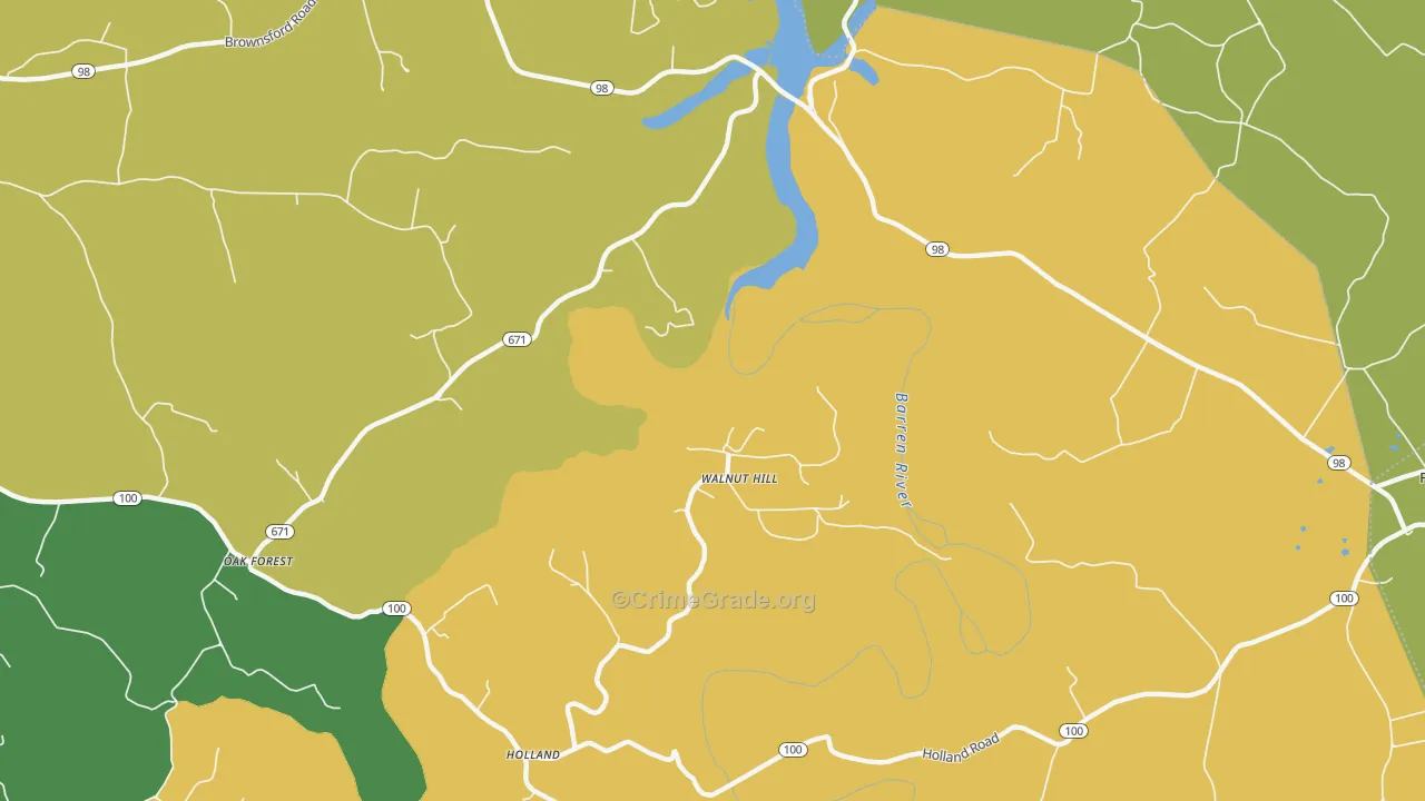 Walnut Hill, KY Map of Drug-Related Crime Rates