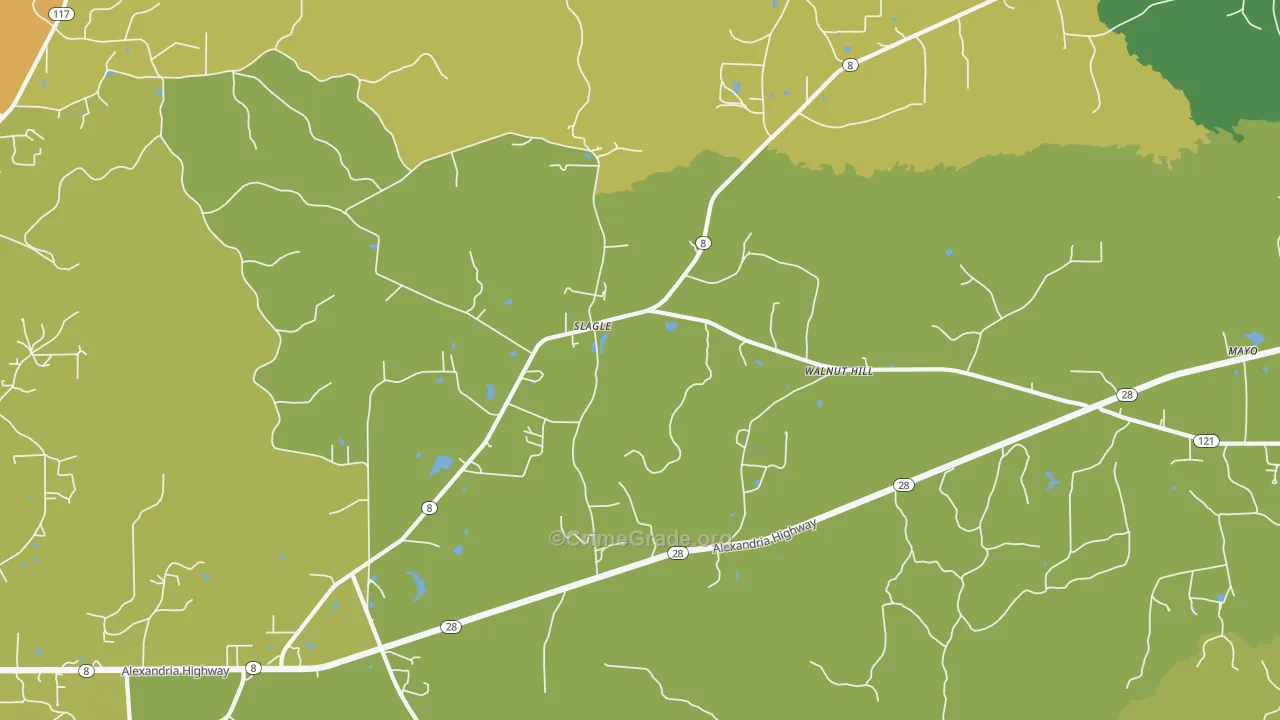 Walnut Hill, LA Map of Drug-Related Crime Rates