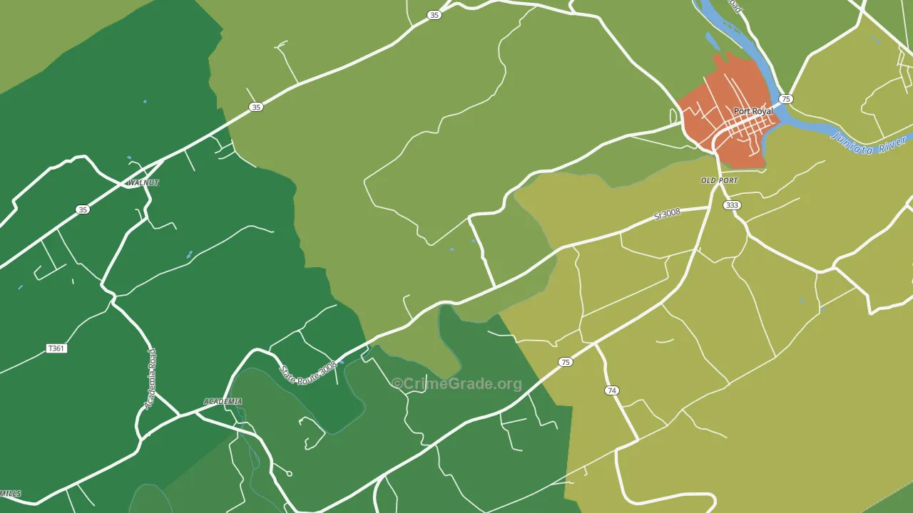 Walnut, PA Map of Drug-Related Crime Rates