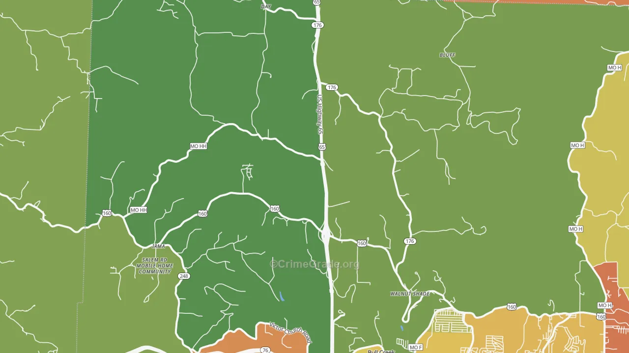 Walnut Shade, MO Map of Drug-Related Crime Rates