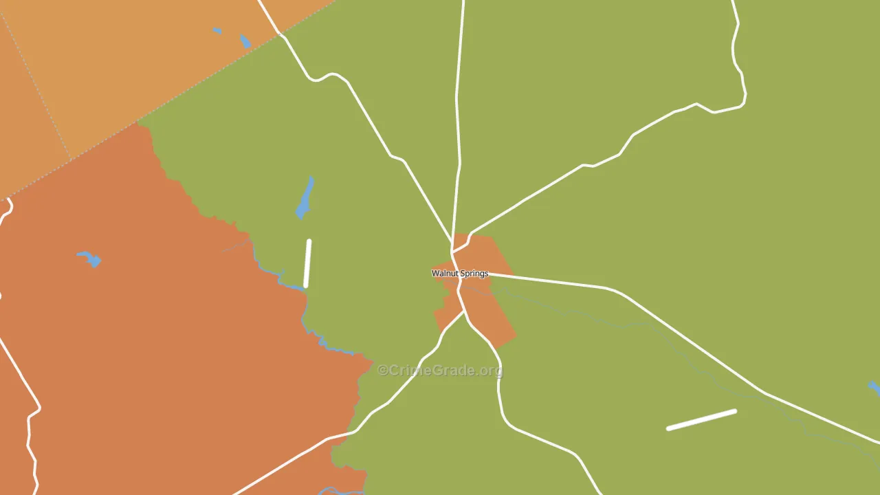 Walnut Springs, TX Map of Drug-Related Crime Rates