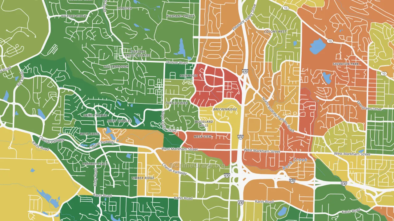 Walnut Valley, Little Rock, AR Map of Drug-Related Crime Rates