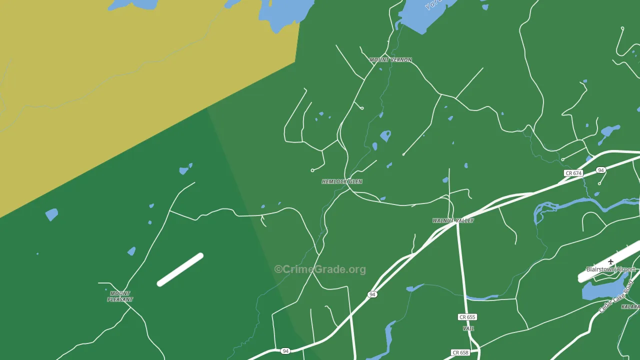 Walnut Valley, NJ Map of Drug-Related Crime Rates