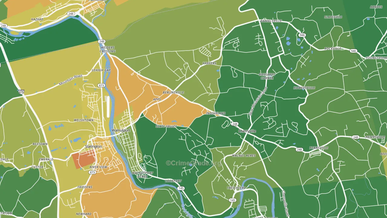 Walnutport, PA Map of Drug-Related Crime Rates