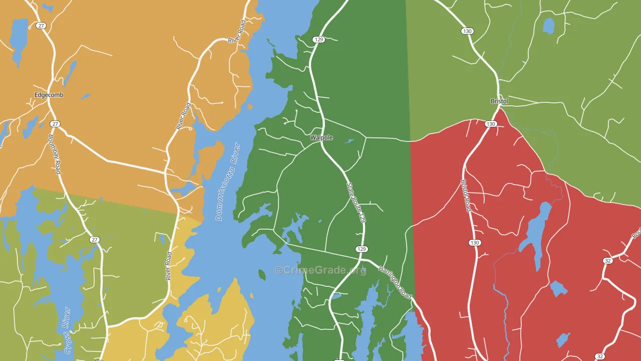 Walpole, ME Map of Drug-Related Crime Rates