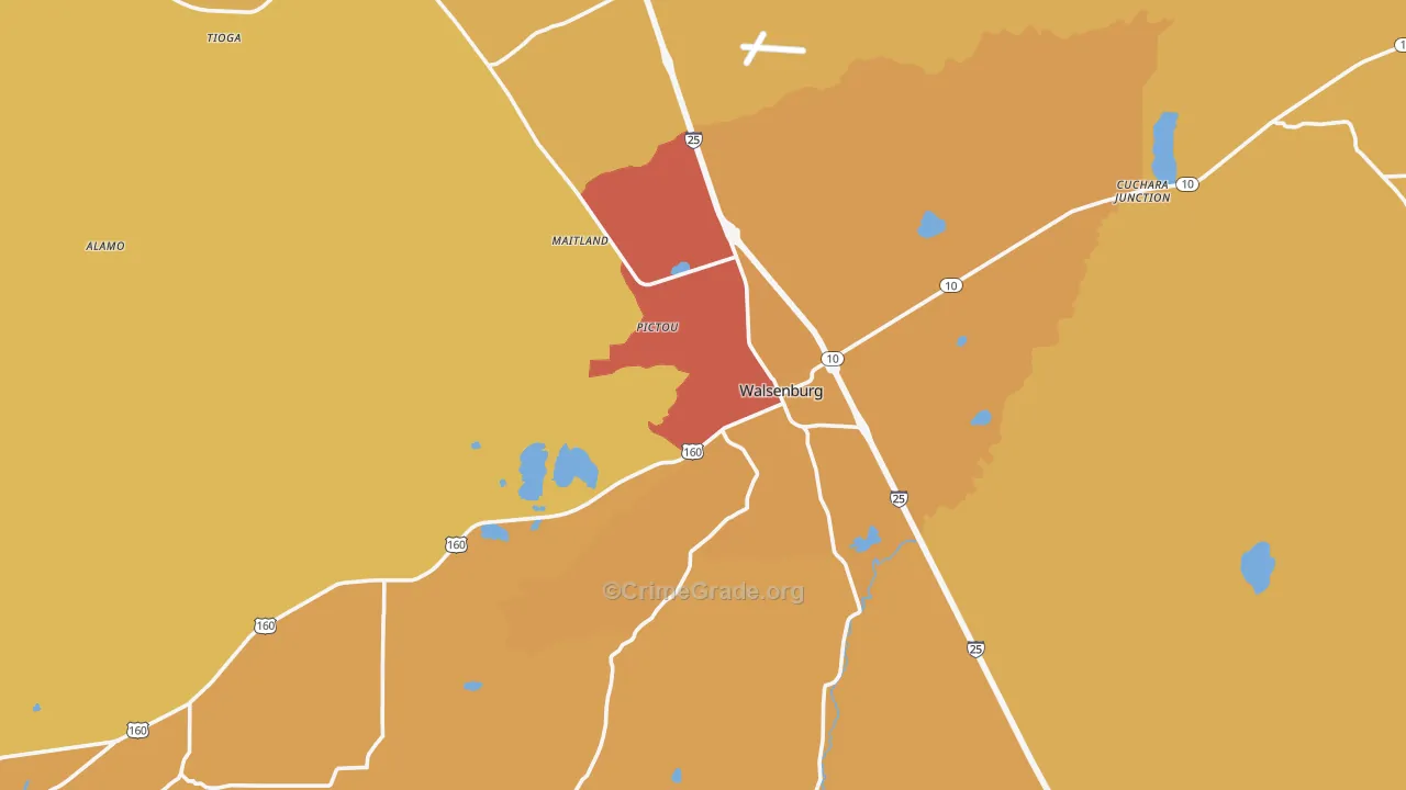 Walsenburg, CO Map of Drug-Related Crime Rates