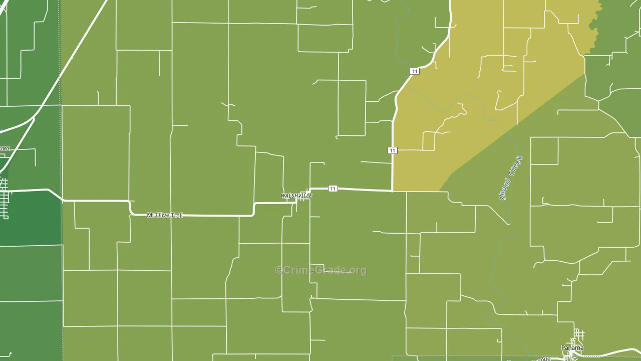 Walshville, IL Map of Drug-Related Crime Rates