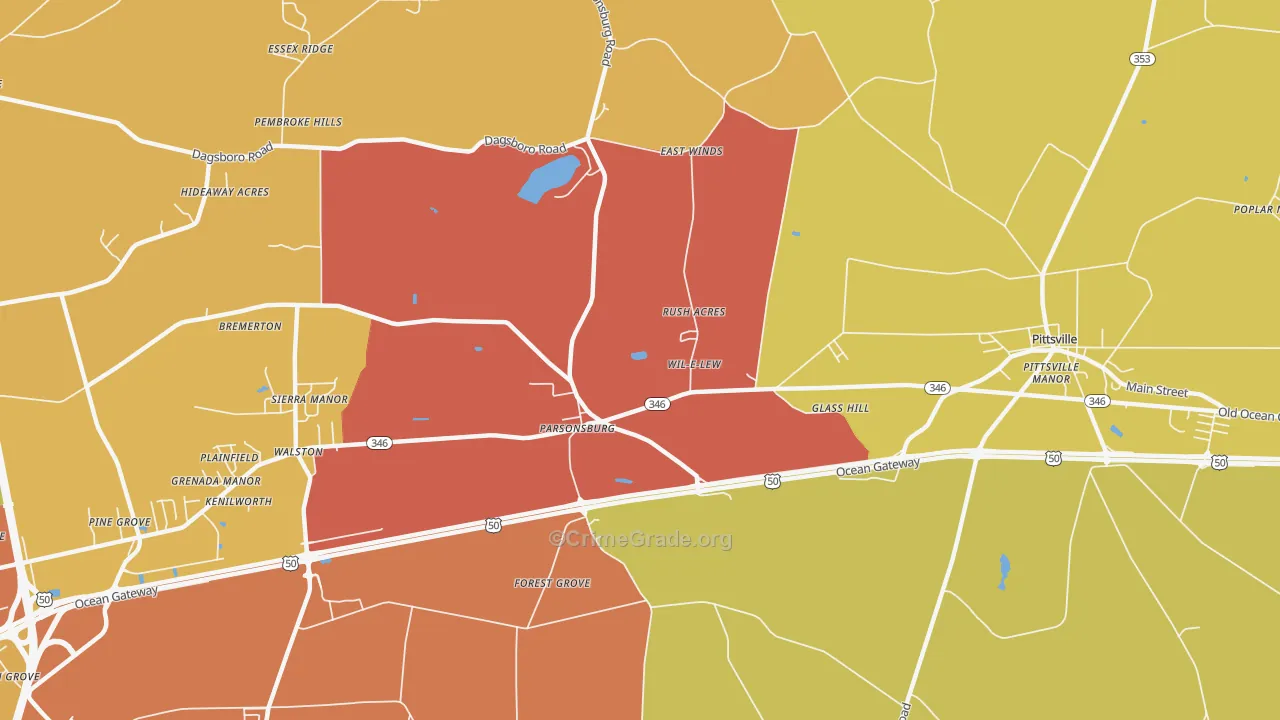 Walston, MD Map of Drug-Related Crime Rates