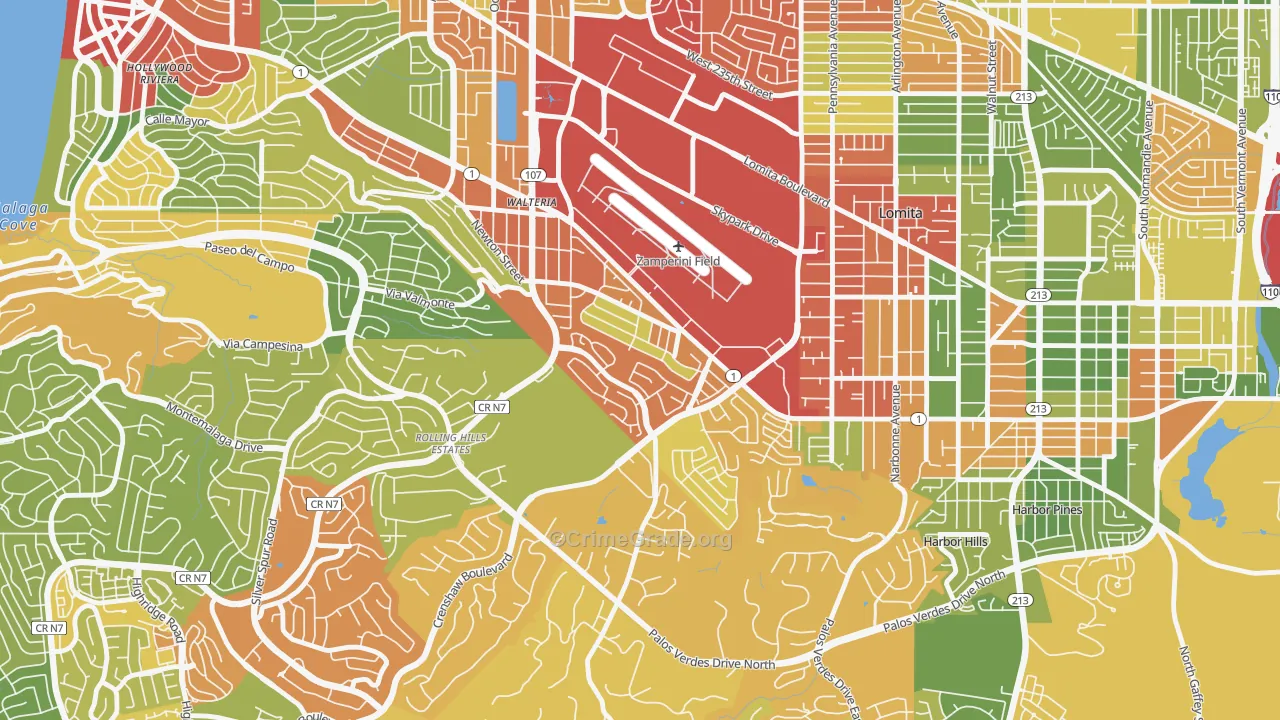Walteria, Torrance, CA Map of Drug-Related Crime Rates