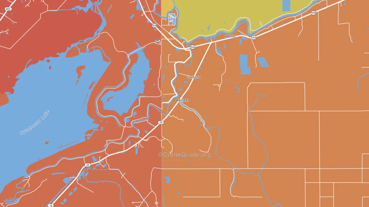 Walters, LA Map of Drug-Related Crime Rates