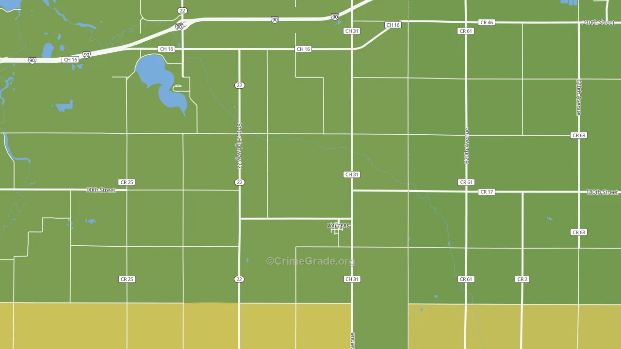 Walters, MN Map of Drug-Related Crime Rates
