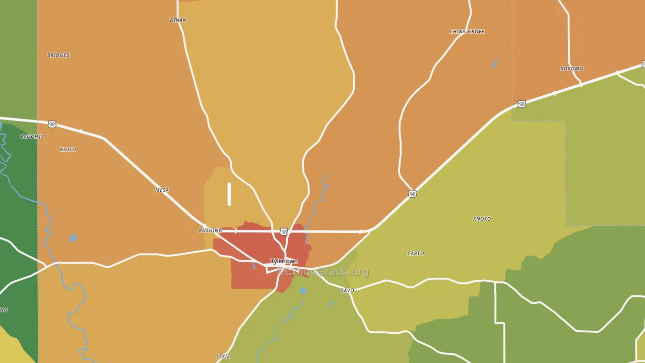 Walthall County, MS Map of Drug-Related Crime Rates