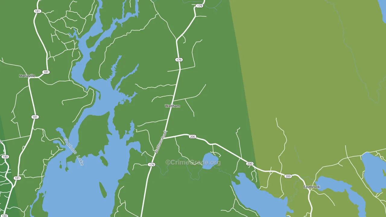 Waltham, ME Map of Drug-Related Crime Rates