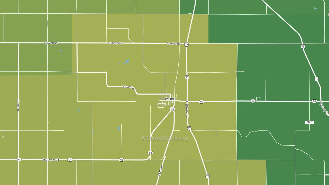 Walthill, NE Map of Drug-Related Crime Rates