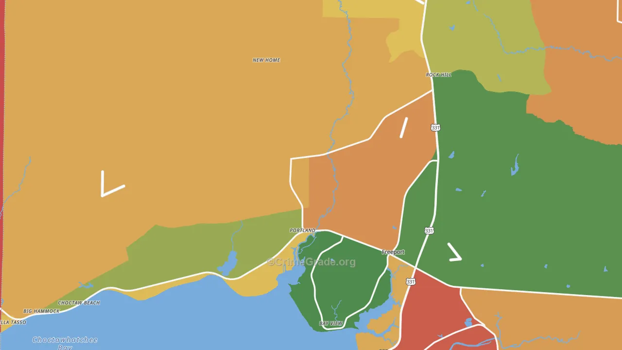 Walton County, FL Map of Drug-Related Crime Rates