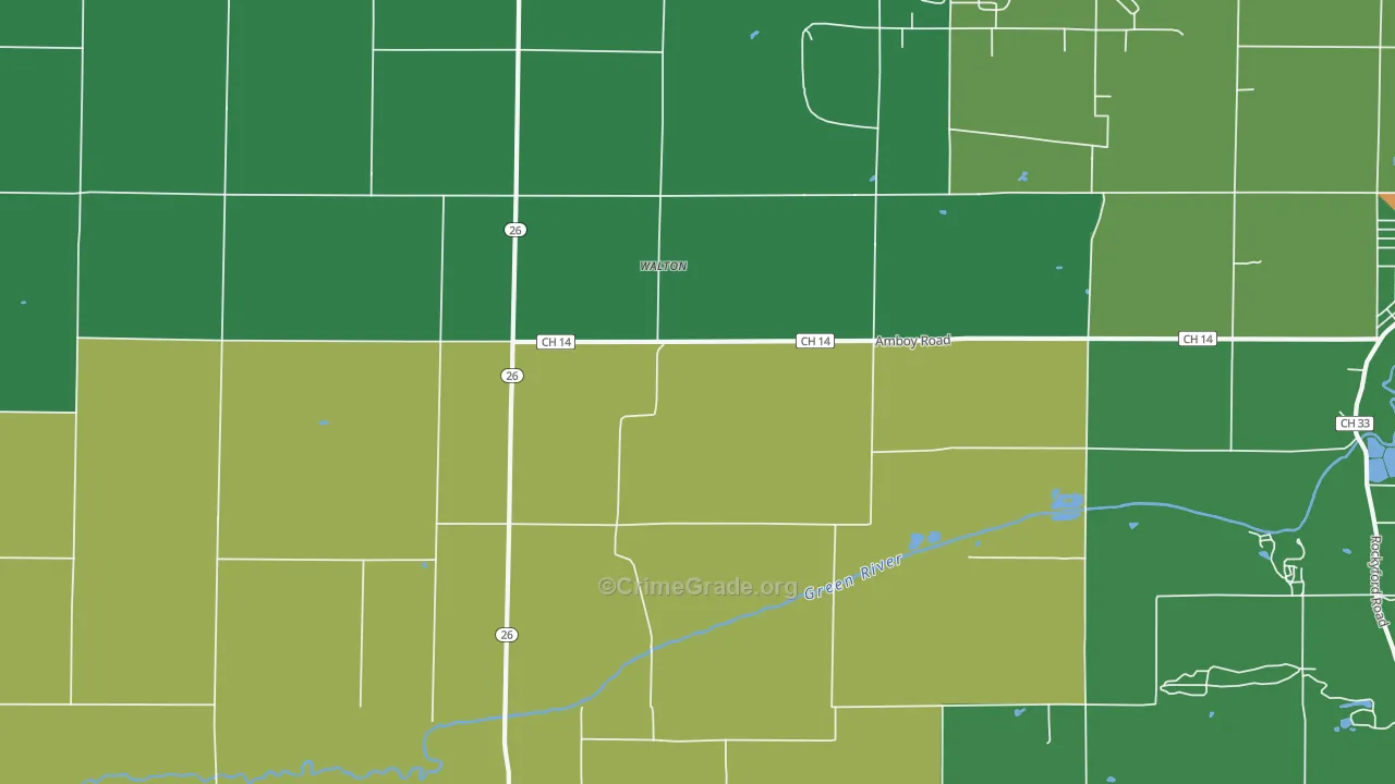 Walton, IL Map of Drug-Related Crime Rates