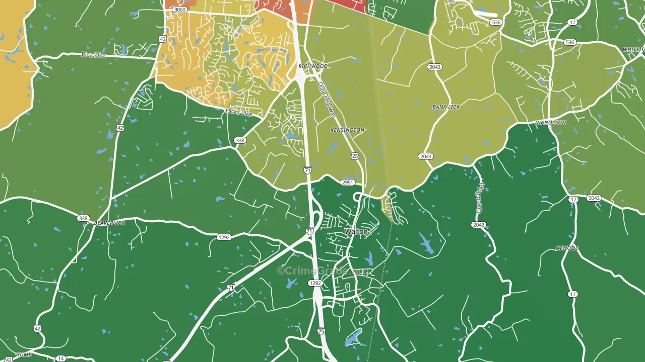 Walton, KY Map of Drug-Related Crime Rates