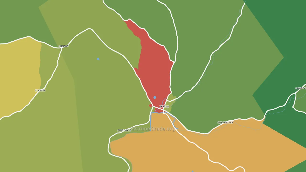 Walton, NY Map of Drug-Related Crime Rates