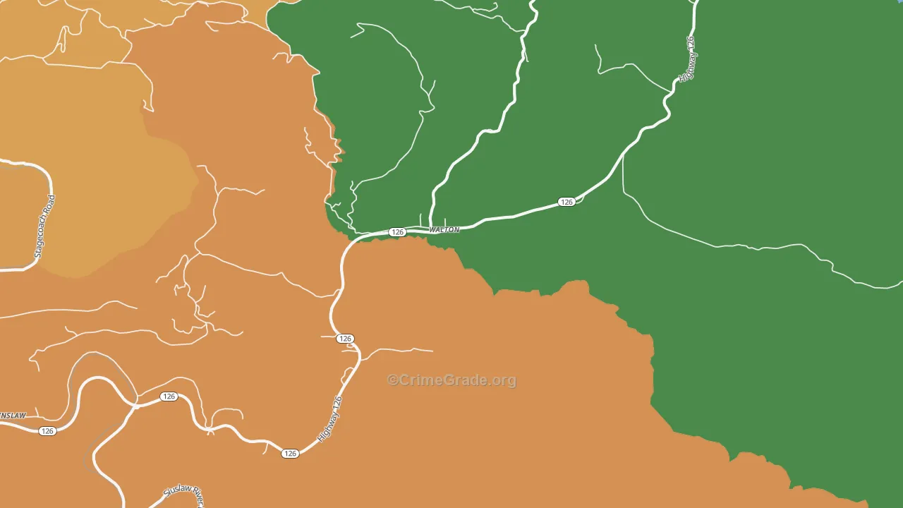 Walton, OR Map of Drug-Related Crime Rates