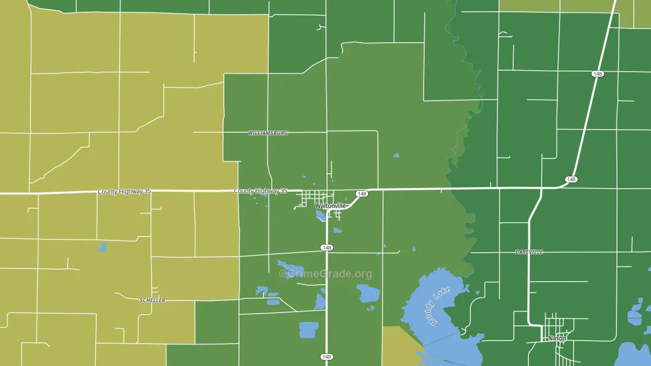 Waltonville, IL Map of Drug-Related Crime Rates