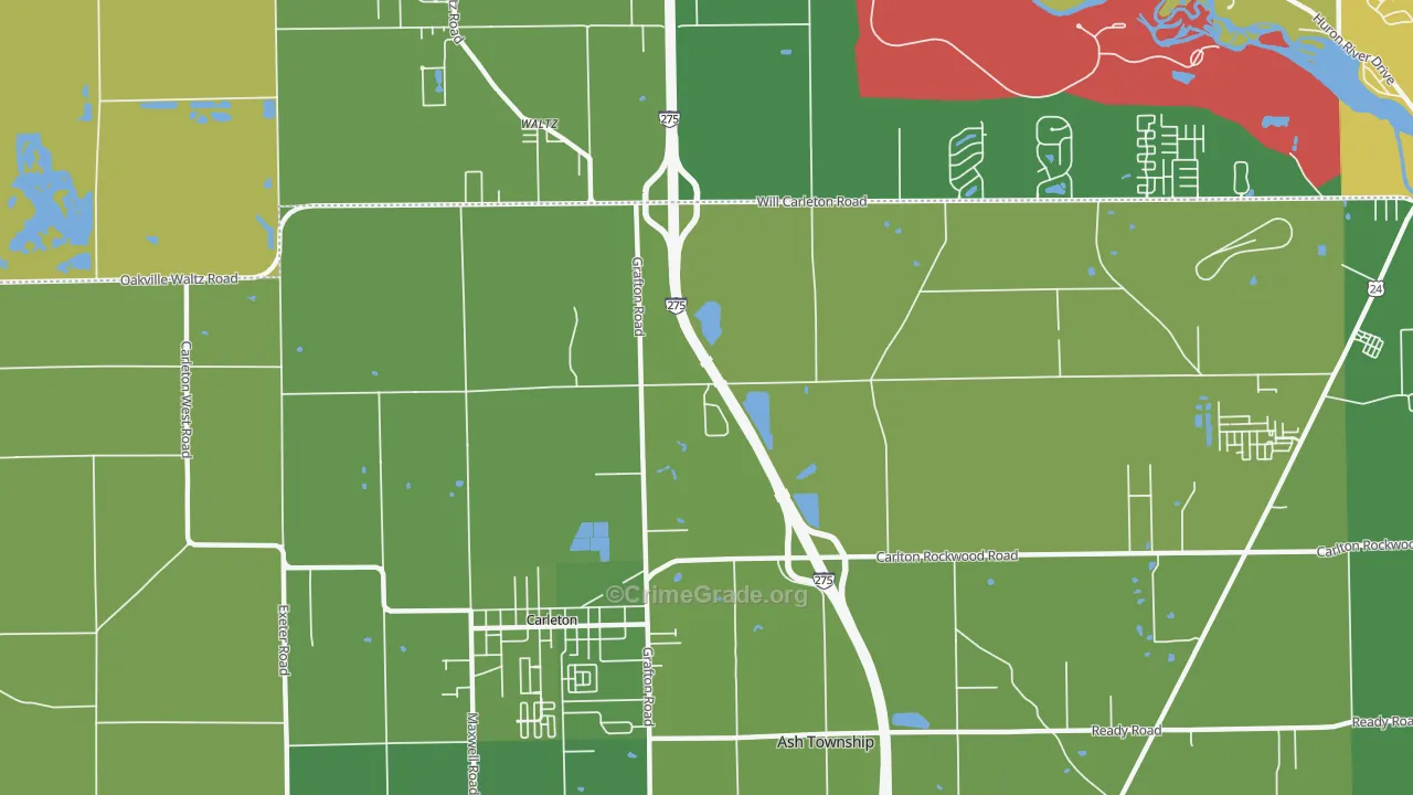 Waltz, MI Map of Drug-Related Crime Rates