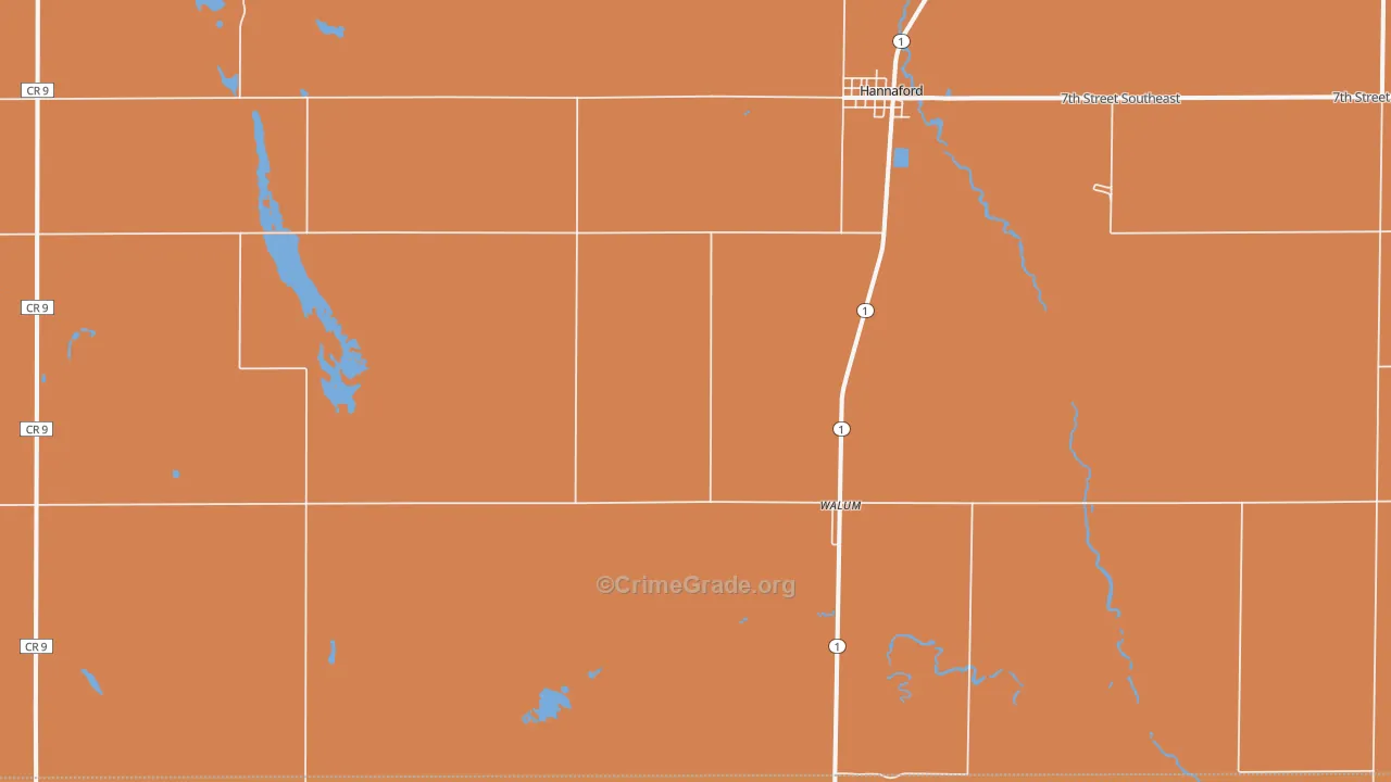 Walum, ND Map of Drug-Related Crime Rates
