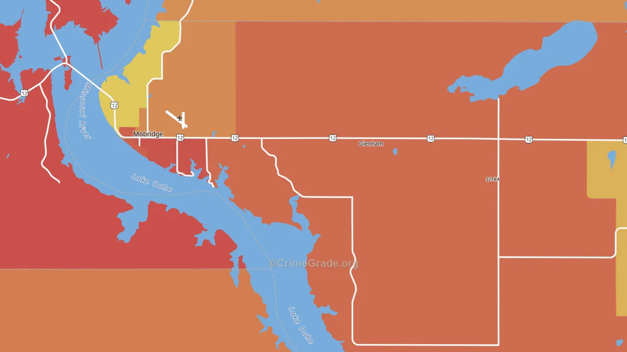 Walworth County, SD Map of Drug-Related Crime Rates