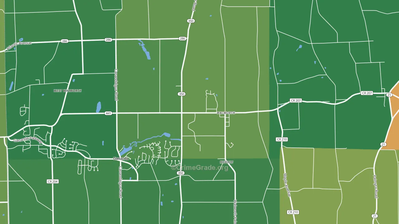 Walworth, NY Map of Drug-Related Crime Rates